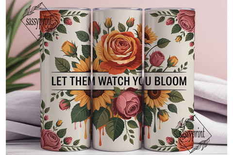 Floral Bloom 20oz Tumbler Wrap Sublimation sassyprint 
