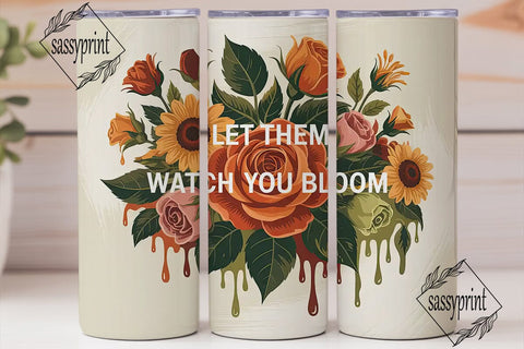 Floral Bloom 20oz Tumbler Wrap Sublimation sassyprint 