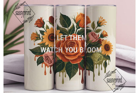 Floral Bloom 20oz Tumbler Wrap Sublimation sassyprint 