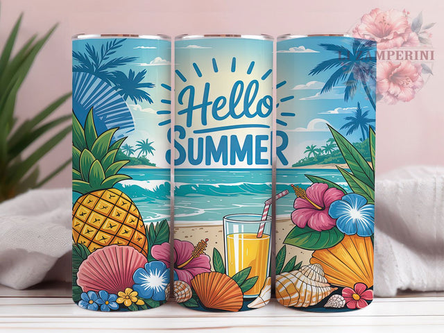 Floral Bloom Summer Garden Tumbler Wrap, Floral Welcome Gift, Botanical Summer Art, Garden Vibes Tumbler, Summer Bloom Theme, Feminine Summer Gift, Floral Season Design Sublimation Li Zamperini 