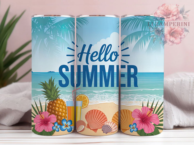 Floral Bloom Summer Garden Tumbler Wrap, Floral Welcome Gift, Botanical Summer Art, Garden Vibes Tumbler, Summer Bloom Theme, Feminine Summer Gift, Floral Season Design Sublimation Li Zamperini 