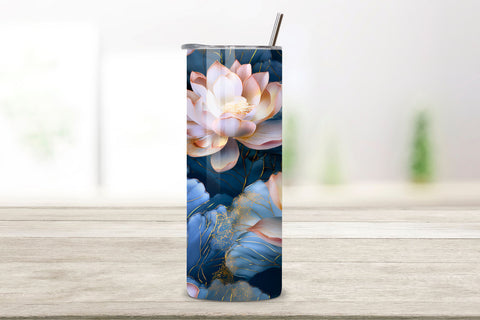 Floral Bloom Tumbler Wrap, Seamless PNG Wrap, Glowing Lotus Bloom Tumbler Wrap, Seamless PNG Wrap Sublimation FloridPrintables 