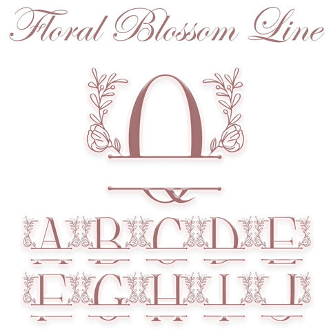 Floral Blossom Line Monogram Font Dm Letter Studio 