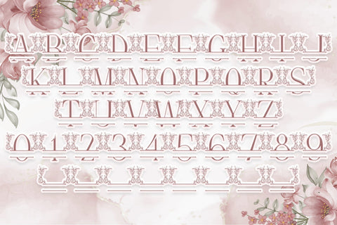 Floral Blossom Line Monogram Font Dm Letter Studio 