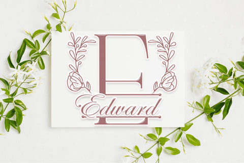 Floral Blossom Line Monogram Font Dm Letter Studio 