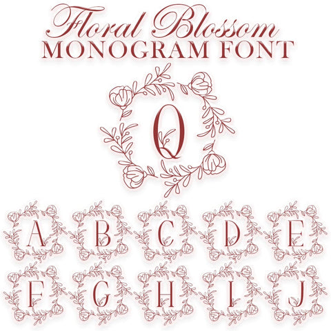 Floral Blossom Monogram Font Dm Letter Studio 