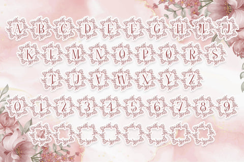 Floral Blossom Monogram Font Dm Letter Studio 