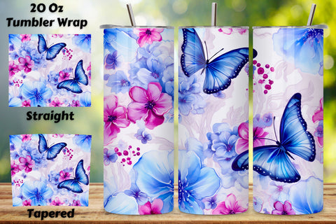 floral blossoms Tumbler Wrap, alcohol ink butterflies, 3D floral blossoms Tumbler Wrap, alcohol ink butterflies, Celestial Blossoms Tumbler Design, alcohol ink butterflies Sublimation FloridPrintables 