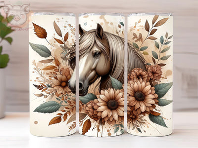 Floral Boho Horse 20oz Tumbler Png, Sublimation Design, Floral Horse Tumbler Png, Digital Download PNG Sublimation Lara' s Designs 