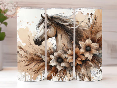 Floral Boho Horse 20oz Tumbler Png, Sublimation Design, Floral Horse Tumbler Png, Digital Download PNG Sublimation Lara' s Designs 