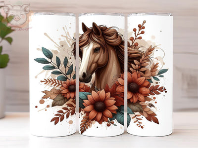 Floral Boho Horse 20oz Tumbler Png, Sublimation Design, Floral Horse Tumbler Png, Digital Download PNG Sublimation Lara' s Designs 