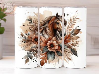 Floral Boho Horse 20oz Tumbler Png, Sublimation Design, Floral Horse Tumbler Png, Digital Download PNG Sublimation Lara' s Designs 