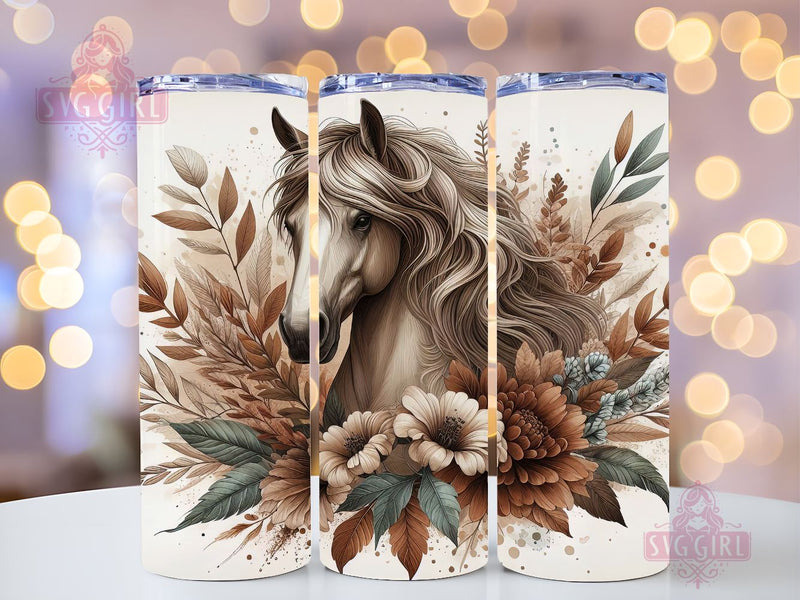 Floral Boho Horse 20oz Tumbler Wrap Sublimation Design, Straight Tapered Tumbler Wrap, Horse Lover Tumbler Png, Instant Digital Download Sublimation SvggirlplusArt 