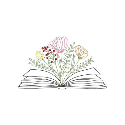 Floral Book Embroidery Design, 4 sizes, Instant Download Embroidery/Applique DESIGNS Nino Nadaraia 