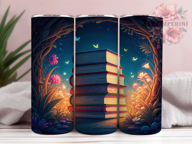 Floral Book Lover Tumbler Wrap, Book Lover Tumbler, Floral Book Design, Reading Gift, 20oz Tumbler Wrap, Sublimation Art, Literary Drinkware, Bookish Decor Sublimation Li Zamperini 