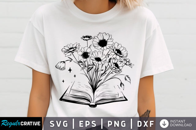 Floral book svg Design SVG Regulrcrative 
