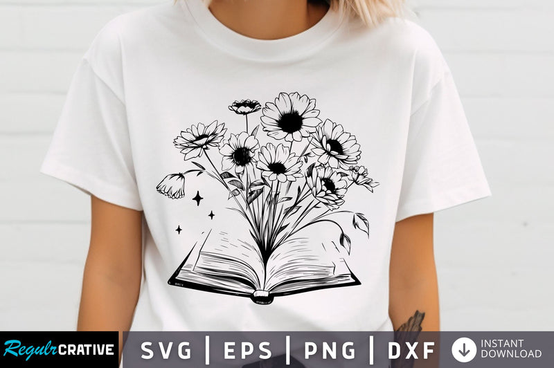 Floral book svg Design SVG Regulrcrative 