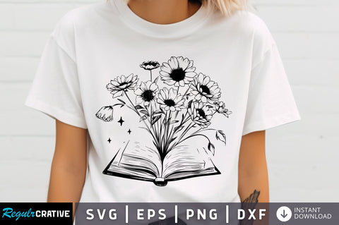 Floral book svg Design SVG Regulrcrative 