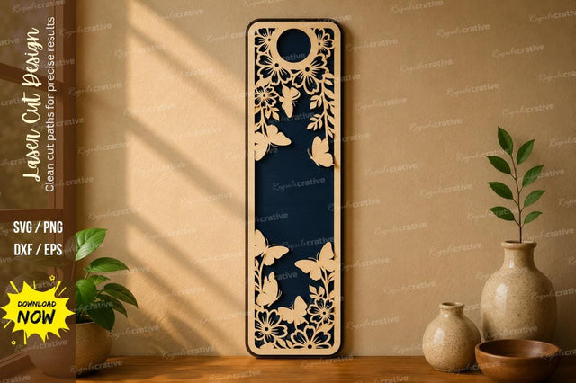 Floral Bookmark Design laser cut svg File SVG Regulrcrative 