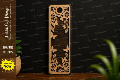 Floral Bookmark Ornament Laser Cut SVG Design SVG Regulrcrative 