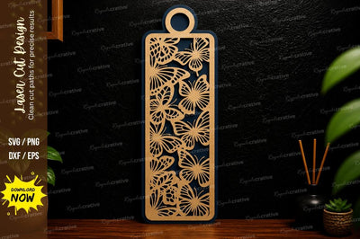 Floral Bookmark Pattern laser cut svg File SVG Regulrcrative 