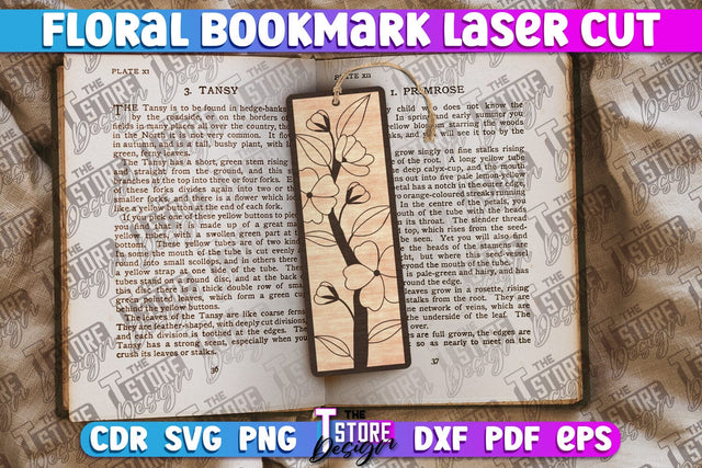 Floral Bookmarks Laser Cut | Bookmark SVG | Book Lover SVG The T Store Design 