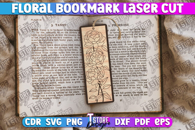Floral Bookmarks Laser Cut | Bookmark SVG | Book Lover SVG The T Store Design 