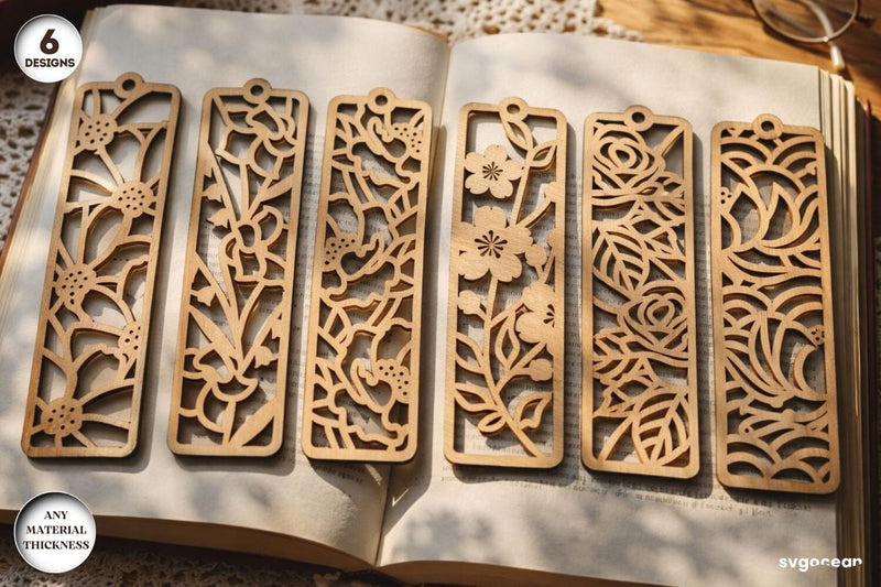 Floral Bookmarks Laser Cut Bundle SVG SvgOcean 