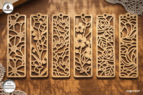 Floral Bookmarks Laser Cut Bundle SVG SvgOcean 