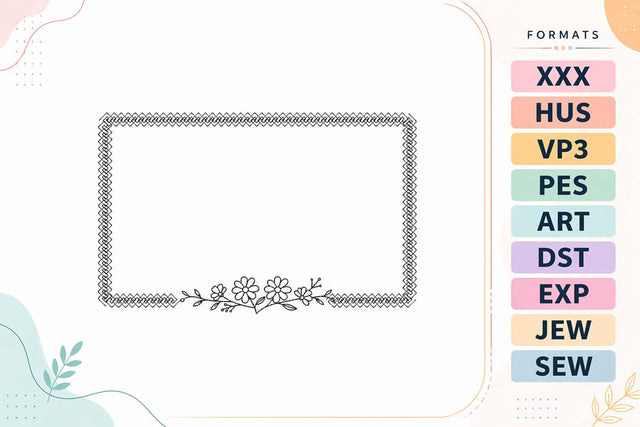 Floral Border Frame Embroidery Design Embroidery/Applique DESIGNS sg embroidery 