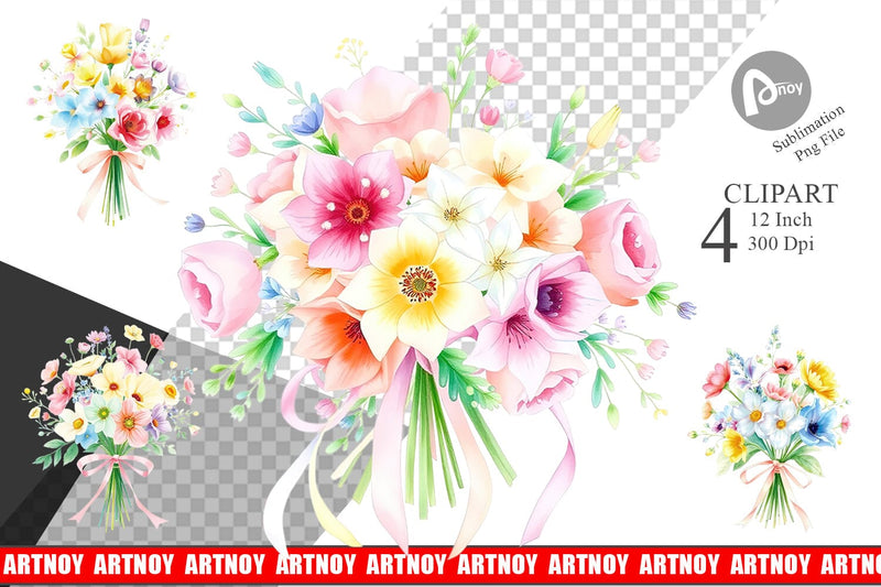 Floral Bouquets Clipart Sublimation artnoy 