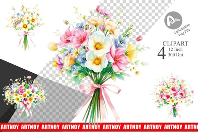Floral Bouquets Clipart Sublimation artnoy 