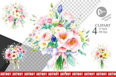 Floral Bouquets Clipart Sublimation artnoy 
