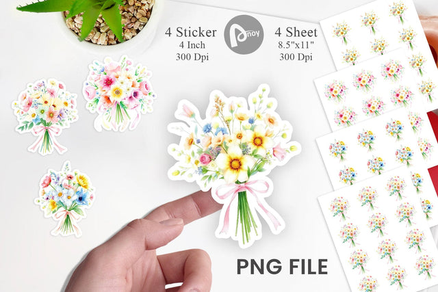 Floral Bouquets Sticker Sublimation artnoy 