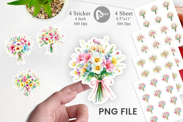 Floral Bouquets Sticker Sublimation artnoy 
