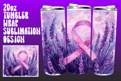 Floral Breast Cancer Awareness Tumbler Sublimation afrosvg 