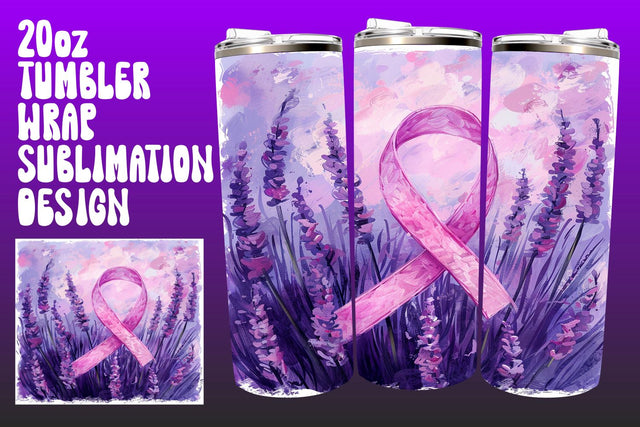 Floral Breast Cancer Awareness Tumbler Sublimation afrosvg 