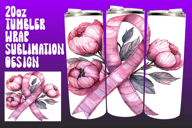 Floral Breast Cancer Awareness Wrap Sublimation afrosvg 