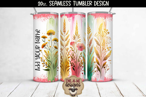 Floral Brushstrokes PINK - 20 oz Seamless Tumbler Sublimation Ewe-N-Me Designs 