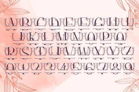 Floral Buds Monogram Font Dm Letter Studio 