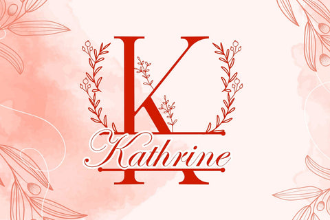 Floral Buds Monogram Font Dm Letter Studio 