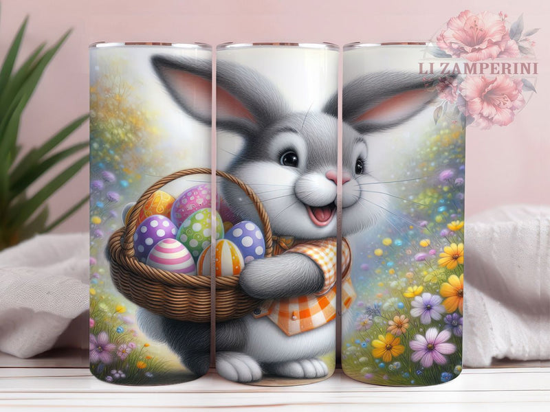 Floral Bunny Basket Tumbler, Easter Egg Tumbler, Floral Bunny Wrap, Colorful Easter Wrap, Stylish 20oz Wrap, Sublimation Design, Trendy Gift Idea Sublimation Li Zamperini 