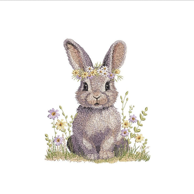 Floral Bunny Embroidery Design, 3 sizes, Instant Download Embroidery/Applique DESIGNS Nino Nadaraia 