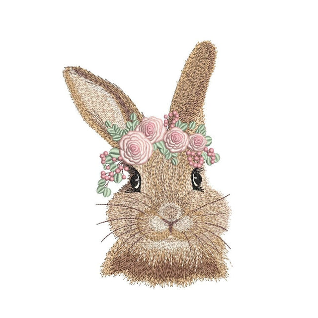 Floral Bunny Embroidery Design, 3 sizes, Instant Download Embroidery/Applique DESIGNS Nino Nadaraia 