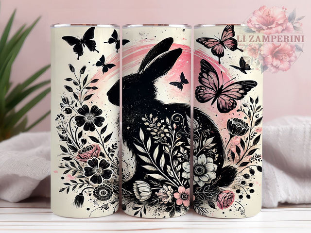 Floral Bunny Rabbit Easter Tumbler Wrap, Floral Bunny Tumbler, Spring Drinkware, Easter Decor, Sublimation Wrap, Custom Tumbler, Bunny Gift Sublimation Li Zamperini 