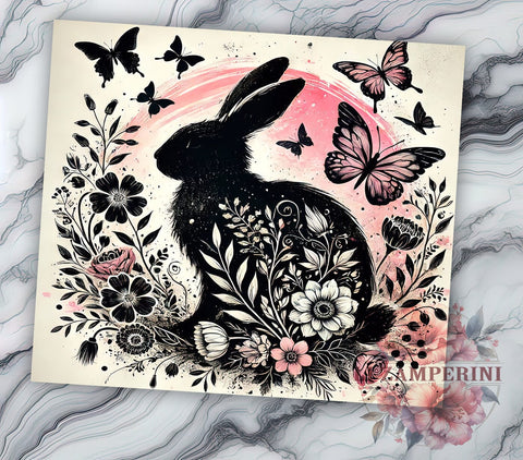Floral Bunny Rabbit Easter Tumbler Wrap, Floral Bunny Tumbler, Spring Drinkware, Easter Decor, Sublimation Wrap, Custom Tumbler, Bunny Gift Sublimation Li Zamperini 