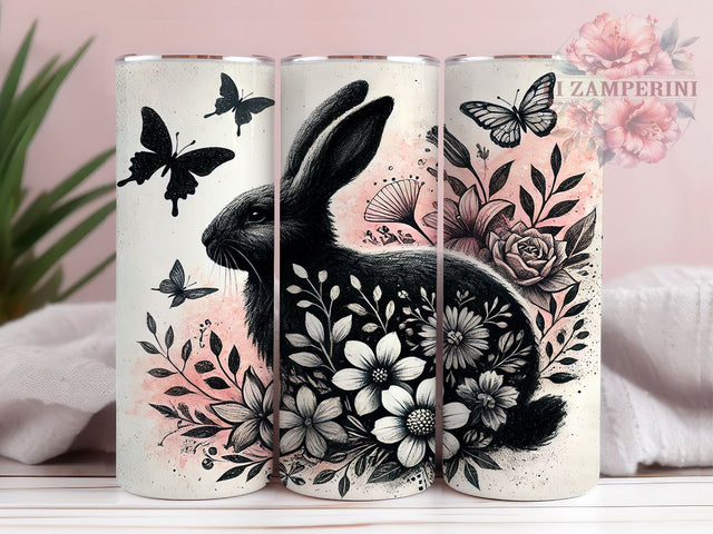 Floral Bunny Rabbit Easter Tumbler Wrap, Floral Bunny Tumbler, Spring Drinkware, Easter Decor, Sublimation Wrap, Custom Tumbler, Bunny Gift Sublimation Li Zamperini 