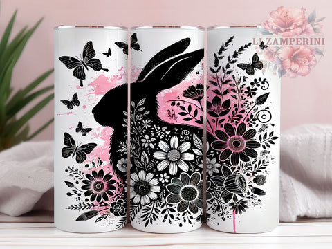 Floral Bunny Rabbit Easter Tumbler Wrap, Floral Bunny Tumbler, Spring Drinkware, Easter Decor, Sublimation Wrap, Custom Tumbler, Bunny Gift Sublimation Li Zamperini 
