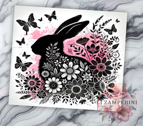 Floral Bunny Rabbit Easter Tumbler Wrap, Floral Bunny Tumbler, Spring Drinkware, Easter Decor, Sublimation Wrap, Custom Tumbler, Bunny Gift Sublimation Li Zamperini 