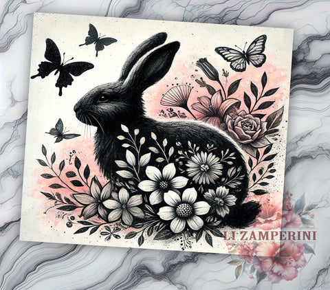 Floral Bunny Rabbit Easter Tumbler Wrap, Floral Bunny Tumbler, Spring Drinkware, Easter Decor, Sublimation Wrap, Custom Tumbler, Bunny Gift Sublimation Li Zamperini 